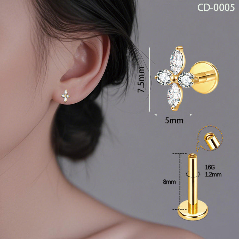 Titanium Alloy Unisex High-end Body Piercing Earrings
