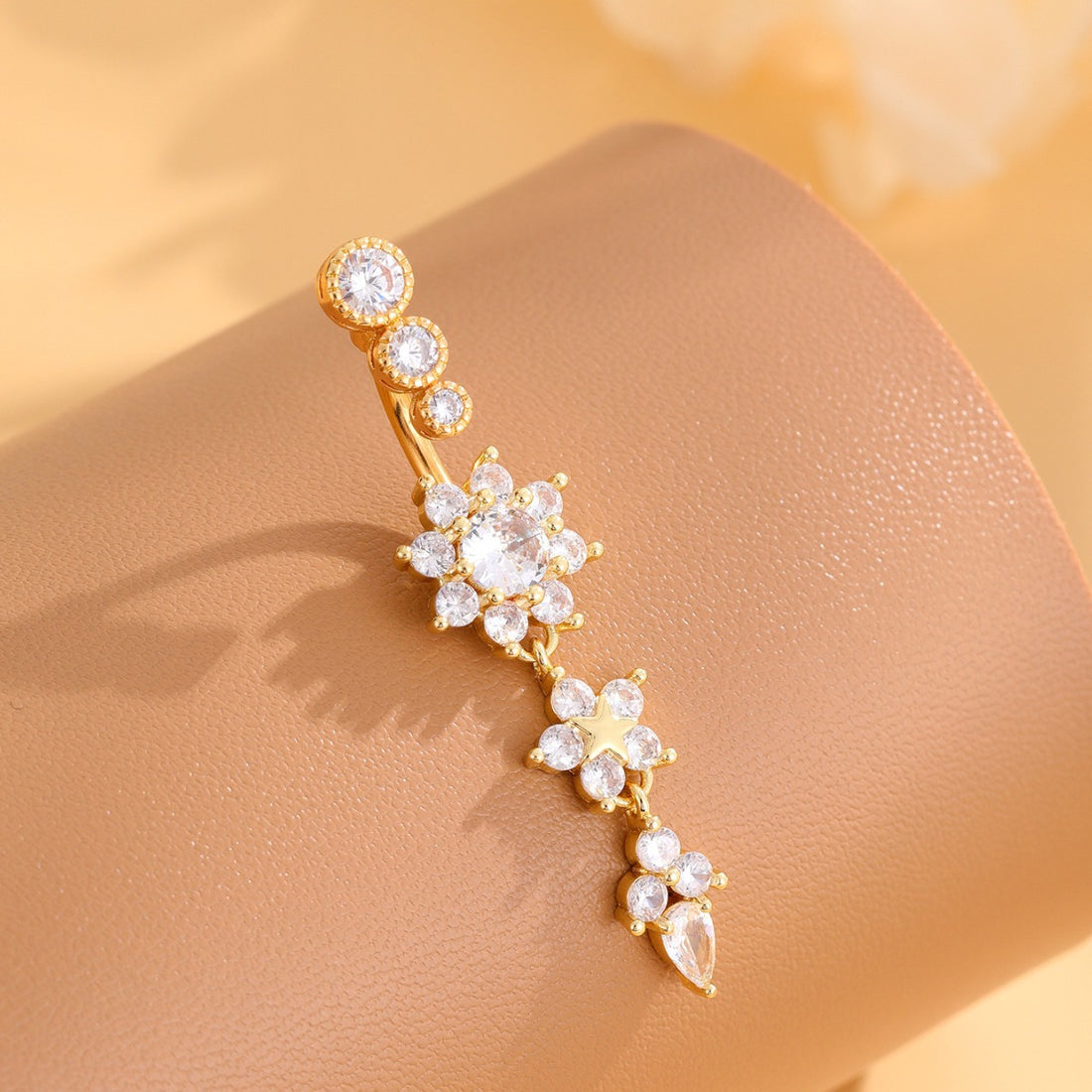 Round Zircon Navel Piercing Jewelry For Body Piercing